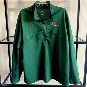 Nike Dri-fit quarter zip - Miami Hurricanes green. Like new!